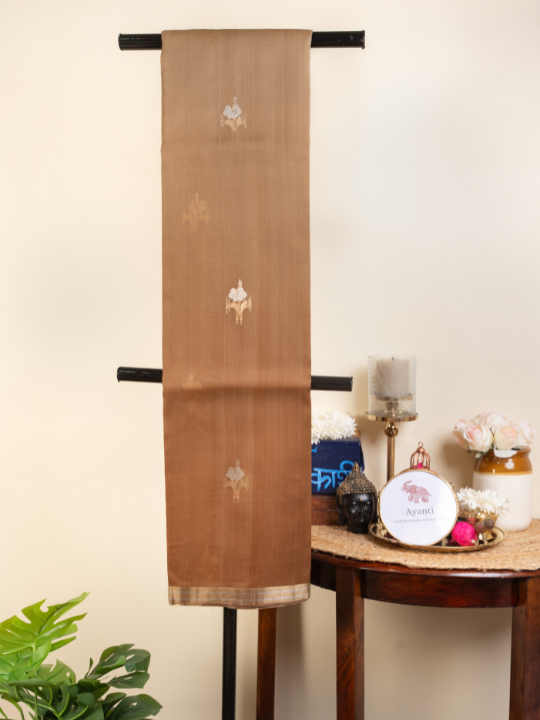 Mocha Ombré Pure Silk Organza Saree