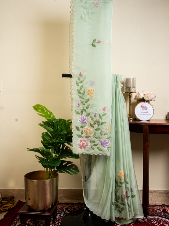 Soft Green Organza Saree