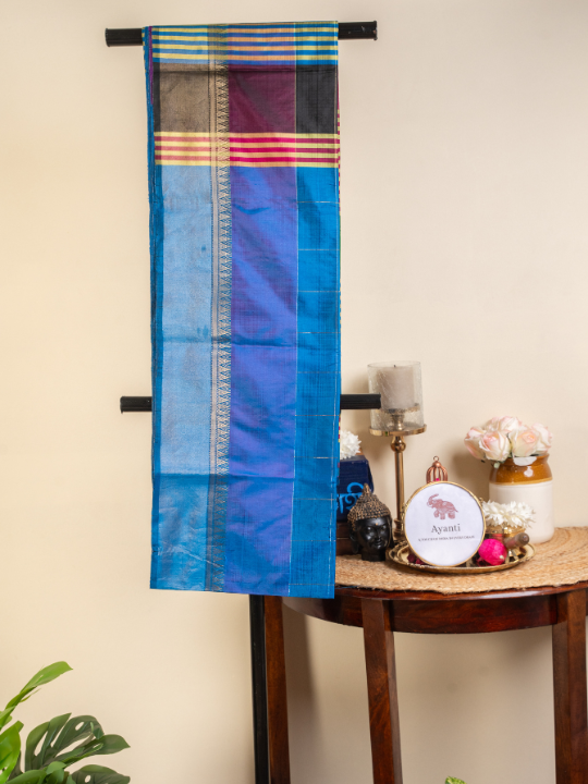 Blue Pure Handloom Bishnupur Katan Silk Saree