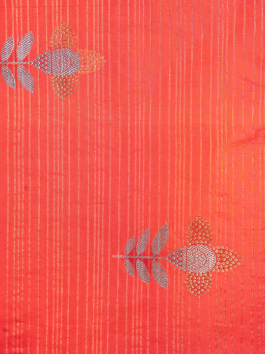 Red Handwoven Pure Katan Silk Saree