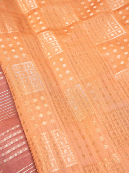 Rose Gold Ombré Pure Silk Organza Saree